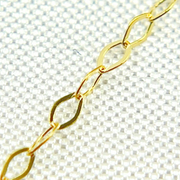 Solid Yellow Gold Flat Oval Link Chain